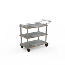 Mogogo - Roll'n 41" x 21" x 36.5" Grey Slate / Brushed Stainless Steel Top Border Cart - MGCRNX15GSXX