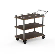 Mogogo - Roll'n 41" x 21" x 36.5" Bamboo / Brushed Stainless Steel Top Border Cart - MGCRNX15BSXX
