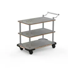 Mogogo - Roll'n 42.5" x 24" x 36.5" Grey Slate / Brushed Stainless Steel Service Cart W/ Bumper - MGCRNX12GSXX