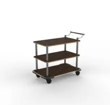 Mogogo - Roll'n 42.5" x 24" x 36.5" Mango Wood / Brushed Stainless Steel Service Cart W/ Bumper - MGCRNX12WSXX