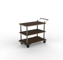Mogogo - Roll'n 42.5" x 24" x 36.5" Bamboo / Brushed Stainless Steel Service Cart W/ Bumper - MGCRNX12BSXX