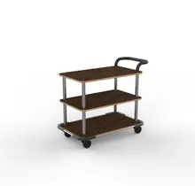 Mogogo - Roll'n 42.5" x 24" x 36.5" Mango Wood / Brushed Stainless Steel Service Cart W/ Bumper & Leather Handle - MGCRNX11WSXX