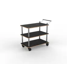 Mogogo - Roll'n 41" x 21" x 36.5" Black Marble / Brushed Stainless Steel Service Cart - MGCRNX09MSXX