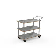 Mogogo - Roll'n 41" x 21" x 36.5" Grey Slate / Brushed Stainless Steel Service Cart - MGCRNX09GSXX