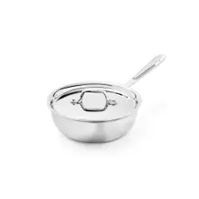 All-Clad - 2 QT D3 Try-Ply Chef's Collection Saucier With Lid