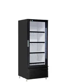 QBD - 25" Black Refrigerator w/ 1 Glass Swing Door - CD12-HC