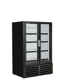 QBD - 36" Black Refrigerator w/ 2 Glass Swing Doors - CD14-HC