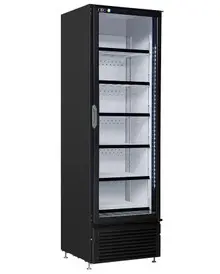 QBD - 25" Black Slim Full Height Refrigerator w/ 1 Glass Swing Door - CD20-HC
