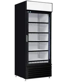 QBD - 30" Black Refrigerator w/ 1 Glass Swing Door - CD26-HC