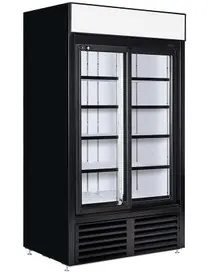 QBD - 40" Black Refrigerator w/ 2 Sliding Glass Doors - CD34-HC