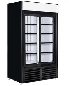 QBD - 44" Black Refrigerator w/ 2 Sliding Glass Doors - CD38-HC