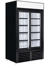 QBD - 48" Black Refrigerator w/ 2 Sliding Glass Doors - CD40-HC
