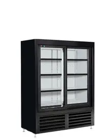 QBD - 36" Black Refrigerator w/ 2 Sliding Glass Doors - CD3356SSL-HC