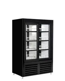 QBD - 40" Black Pass-Thru Refrigerator w/ 4 Sliding Glass Doors - CD3360CPT-HC