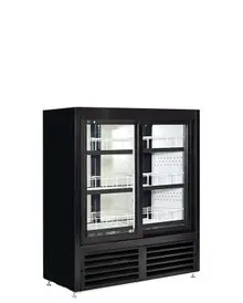 QBD - 48" Black Pass-Thru Refrigerator w/ 4 Sliding Glass Doors - CD4148CPT-HC