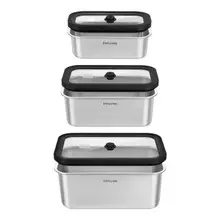Zwilling - Fresh & Save S/M/L 6 Pc Stainless Steel Vacuum Box Set - 1037312