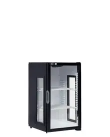 QBD - 21" Black Countertop Refrigerator w/ 1 Glass Swing Door & Side Glass - DC7HG-HC