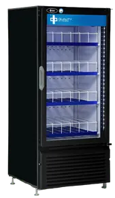QBD - 25" Black Refrigerator w/ 1 Glass Swing Door & Organizer Shelves - CD10-HC/GR