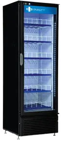 QBD - 25" Black Slim Full Height Refrigerator w/ 1 Glass Swing Door & Organizer Shelves - CD20-HC/GR