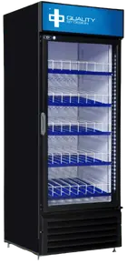 QBD - 30" Black Refrigerator w/ 1 Glass Swing Door & Organizer Shelves - CD26-HC/GR