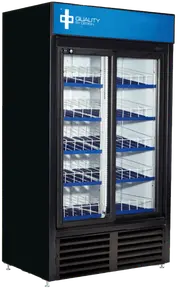 QBD - 48" Black Refrigerator w/ 2 Sliding Glass Doors & Organizer Shelves - CD40-HC/GR
