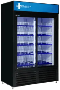 QBD - 52" Black Refrigerator w/ 2 Sliding Glass Doors & Organizer Shelves - CD45-HC/GR