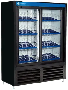 QBD - 47" Black Refrigerator w/ 2 Sliding Glass Doors & Organizer Shelves - CD4160-HC/GR