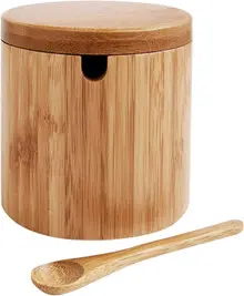 Harold Import Company - 7 OZ Bamboo Salt Box With Spoon