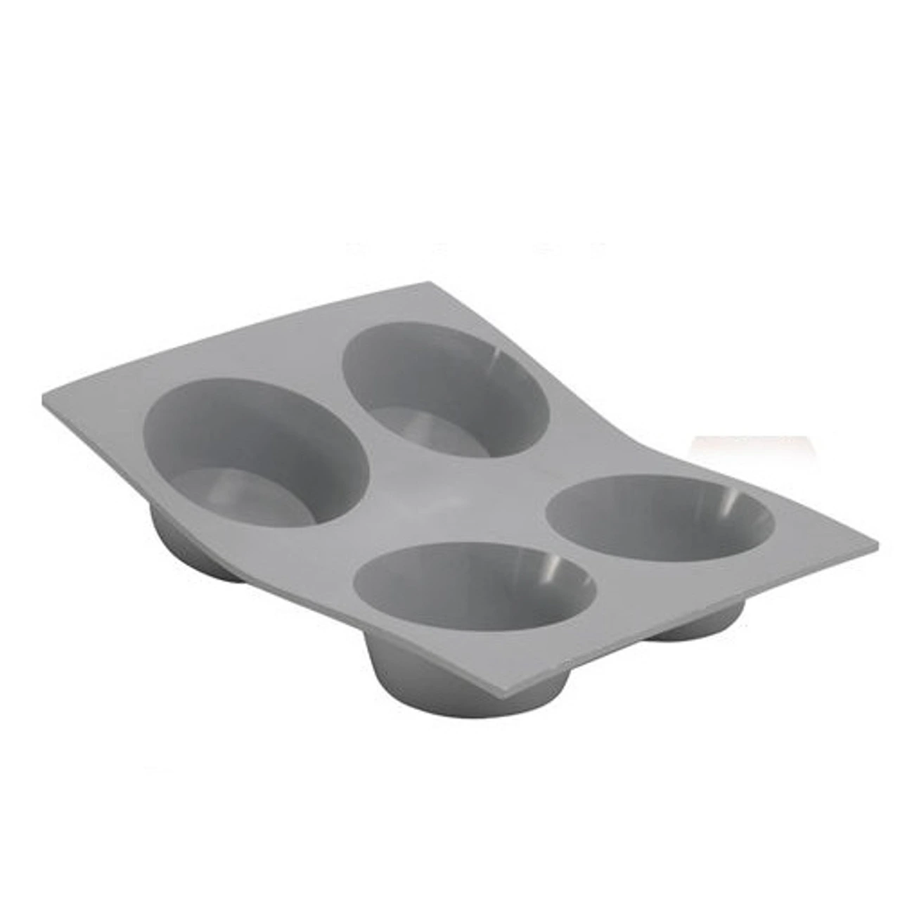 de Buyer - Elastomoule Silicone Muffin Mould, 4 Portion - 77183321D