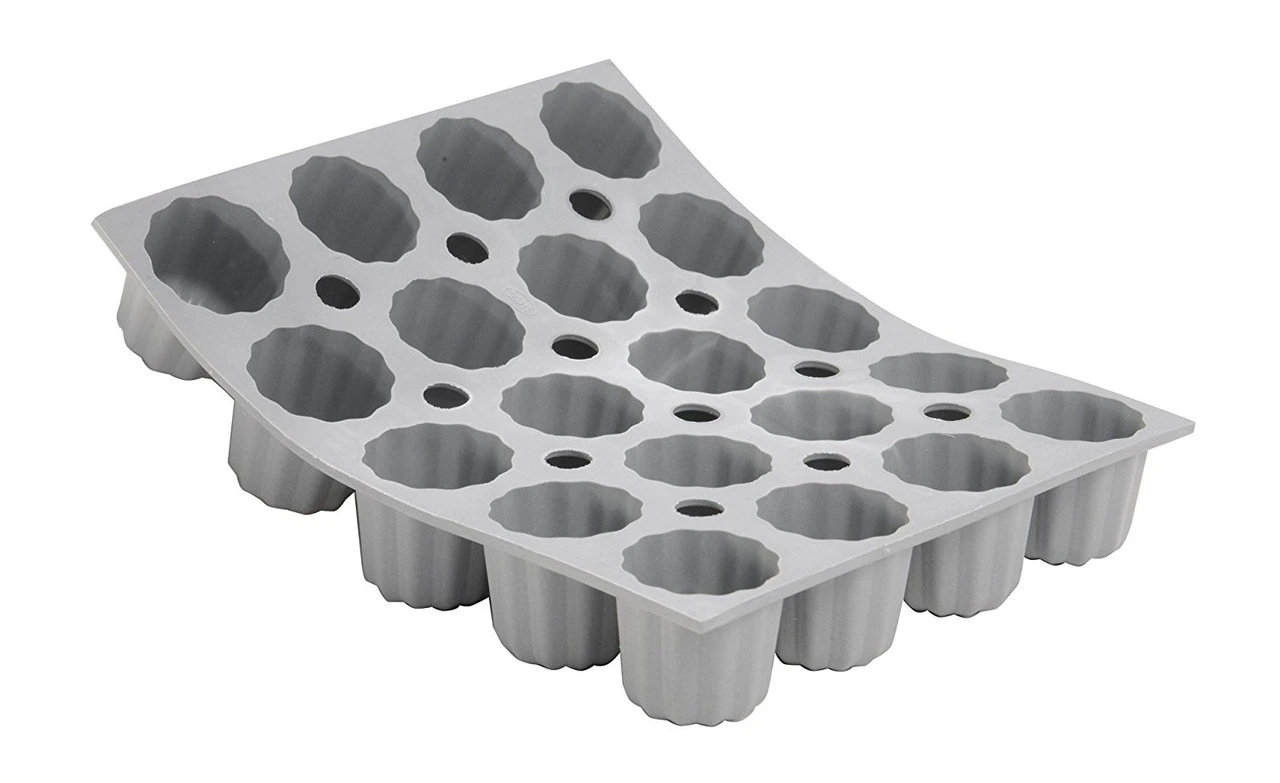 de Buyer - Elastomoule Silicone Mini Bordelais Mould, 20 Portion - 77185621D