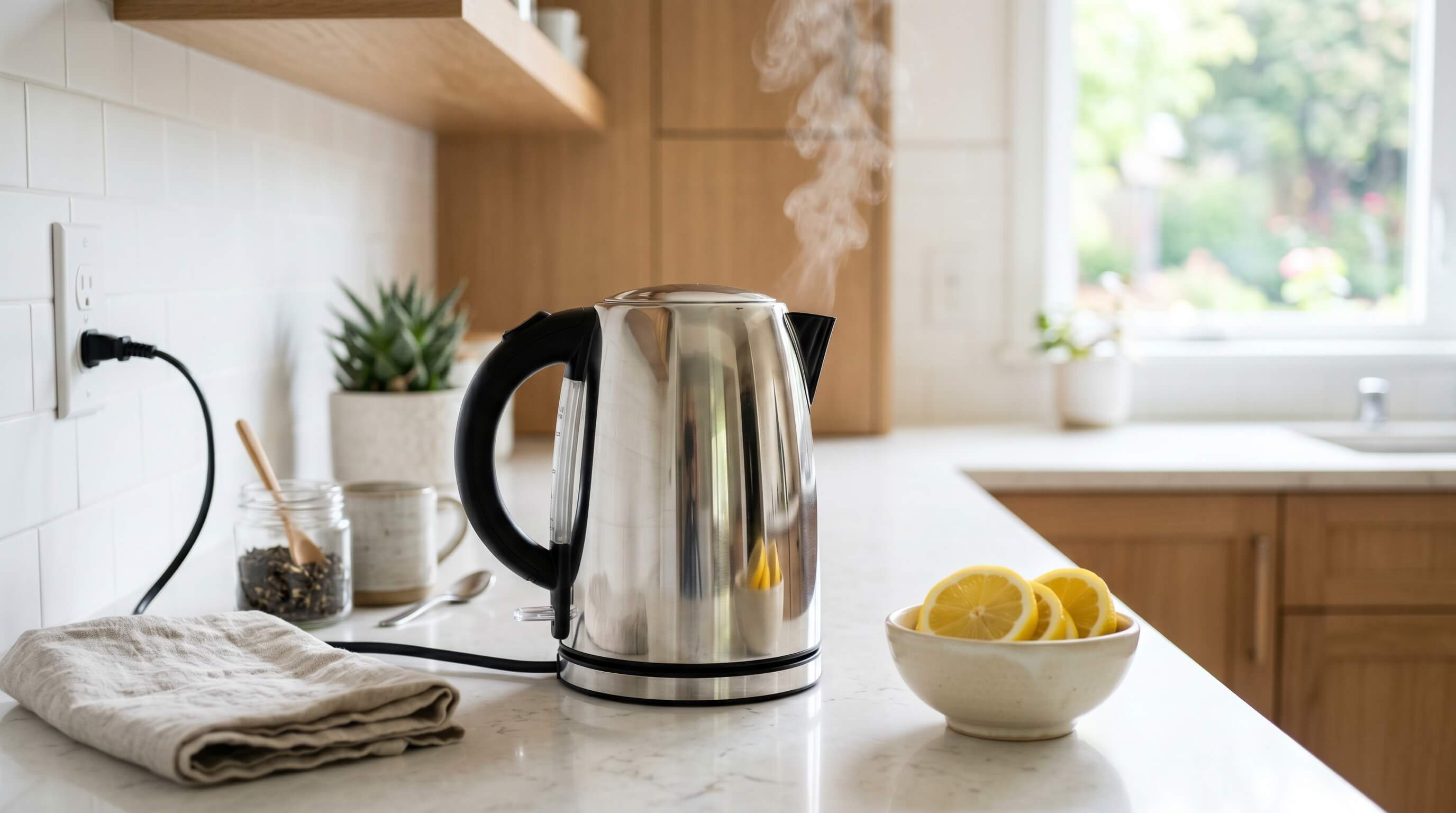 how to clean a kettle with lemon