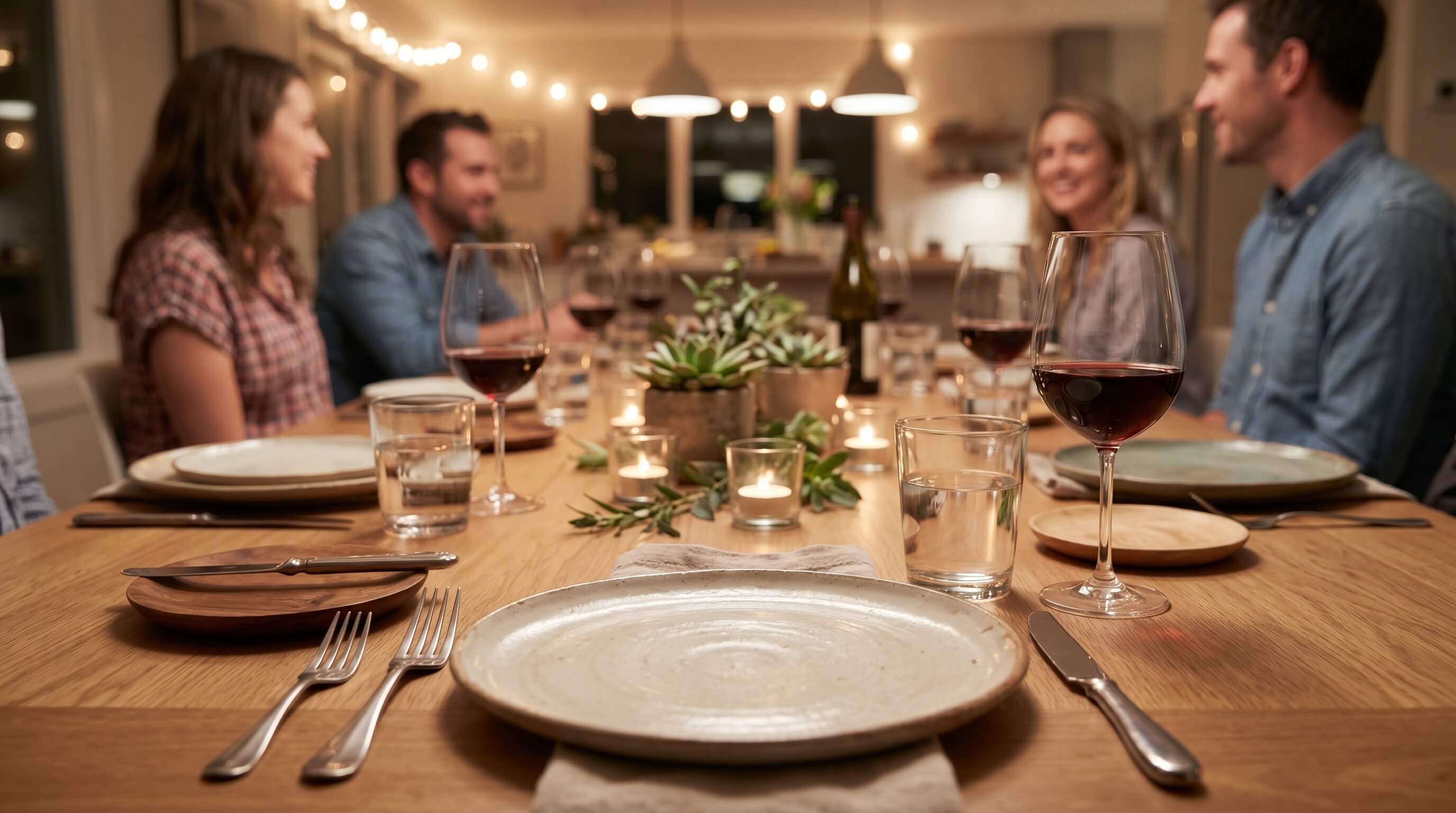 informal dinner party table setting