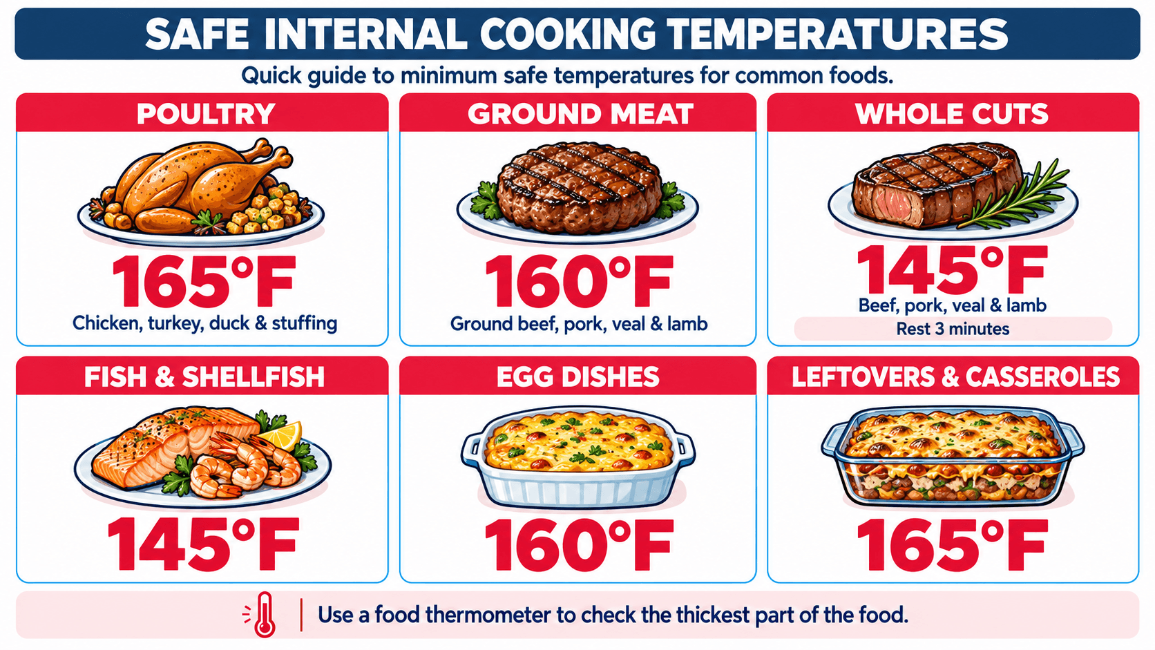 recommended internal cooking temperatures